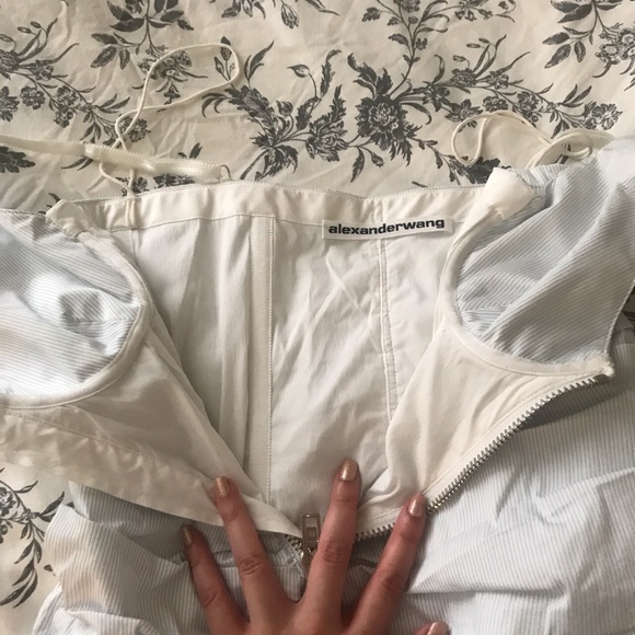 SOLD.Alexander Wang Pinstripe Corset Mini Dress - Picture 9 of 10